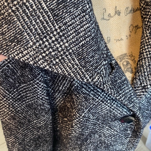 TALBOTS women wool blend coat black/white size 14 - Picture 5 of 11